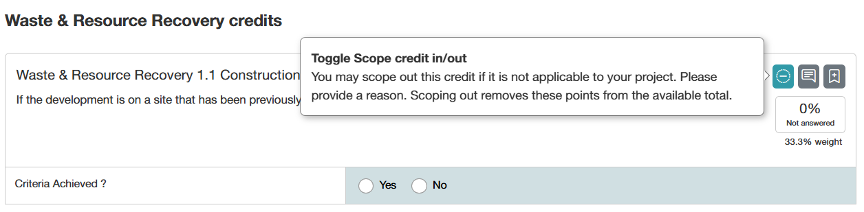 screenshot of a BESS credit showing the Scope Out icon.
